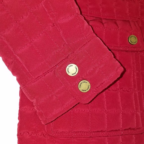 Calvin Klein Red Quilted Coat - Picture 6 of 8